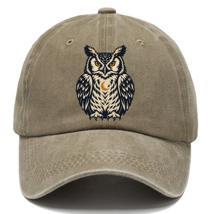 Owl Hourglass Eyes Sundown Familiars Classic Cap – Warm Sand
