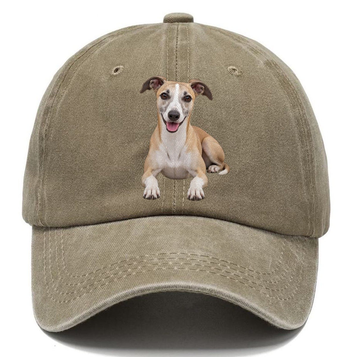 Whippet Lying Down Top Breeds Classic Cap – Warm Sand