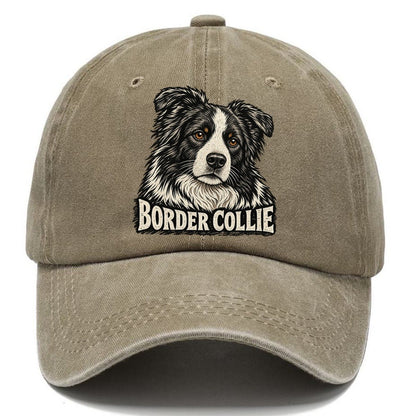 Border Collie Portrait Classic Cap – Warm Sand