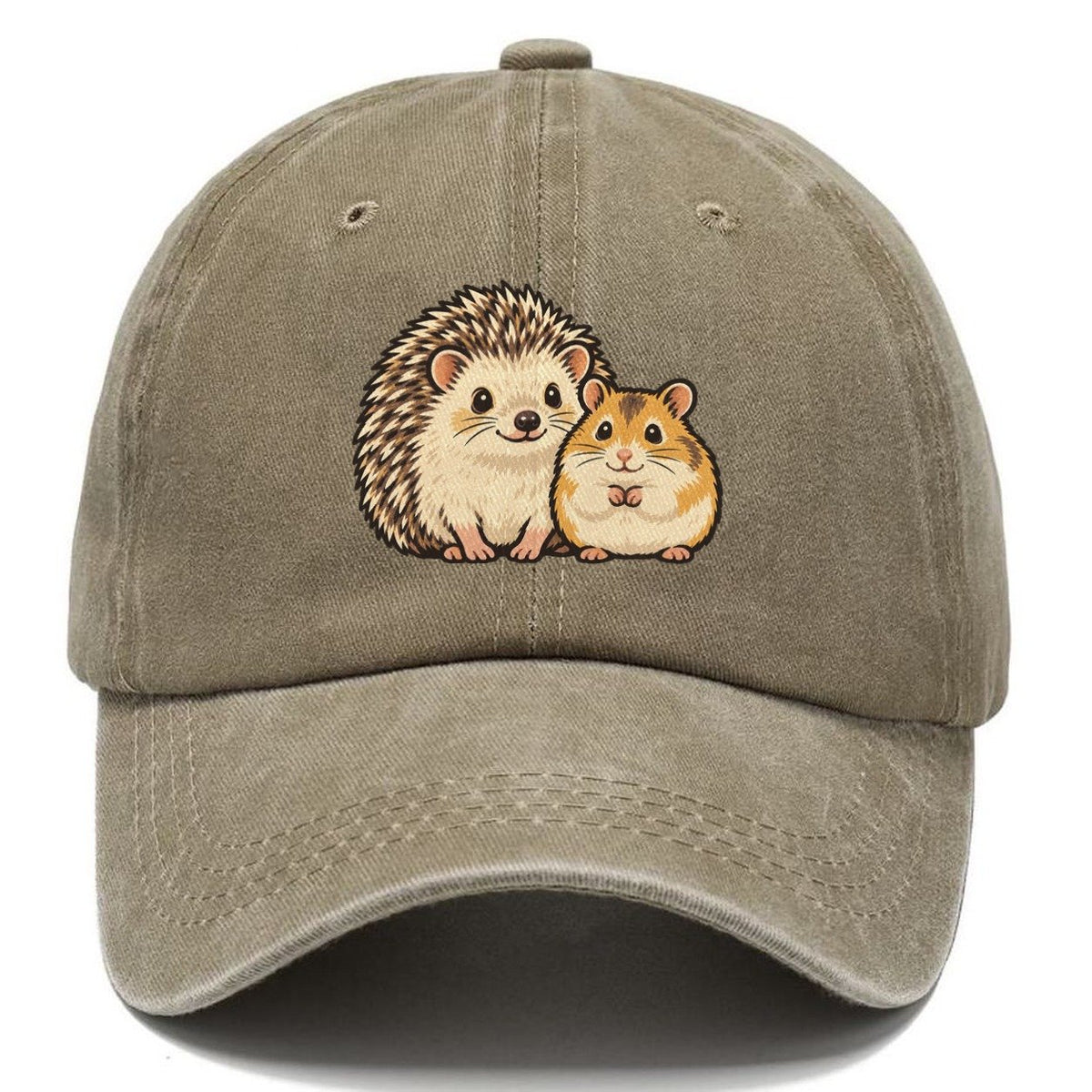 Hedgehog And Hamster Small Pet Logos Classic Cap – Warm Sand