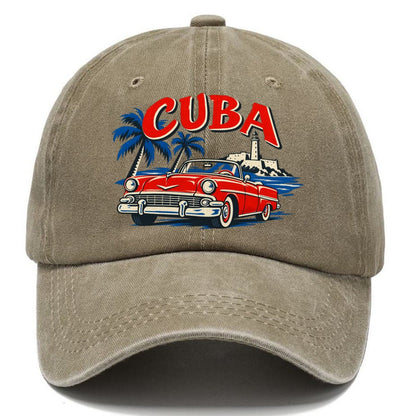 Cuba Retro Badge Classic Cap – Warm Sand