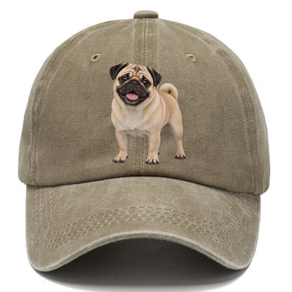 Pug Standing Top Breeds Classic Cap – Warm Sand
