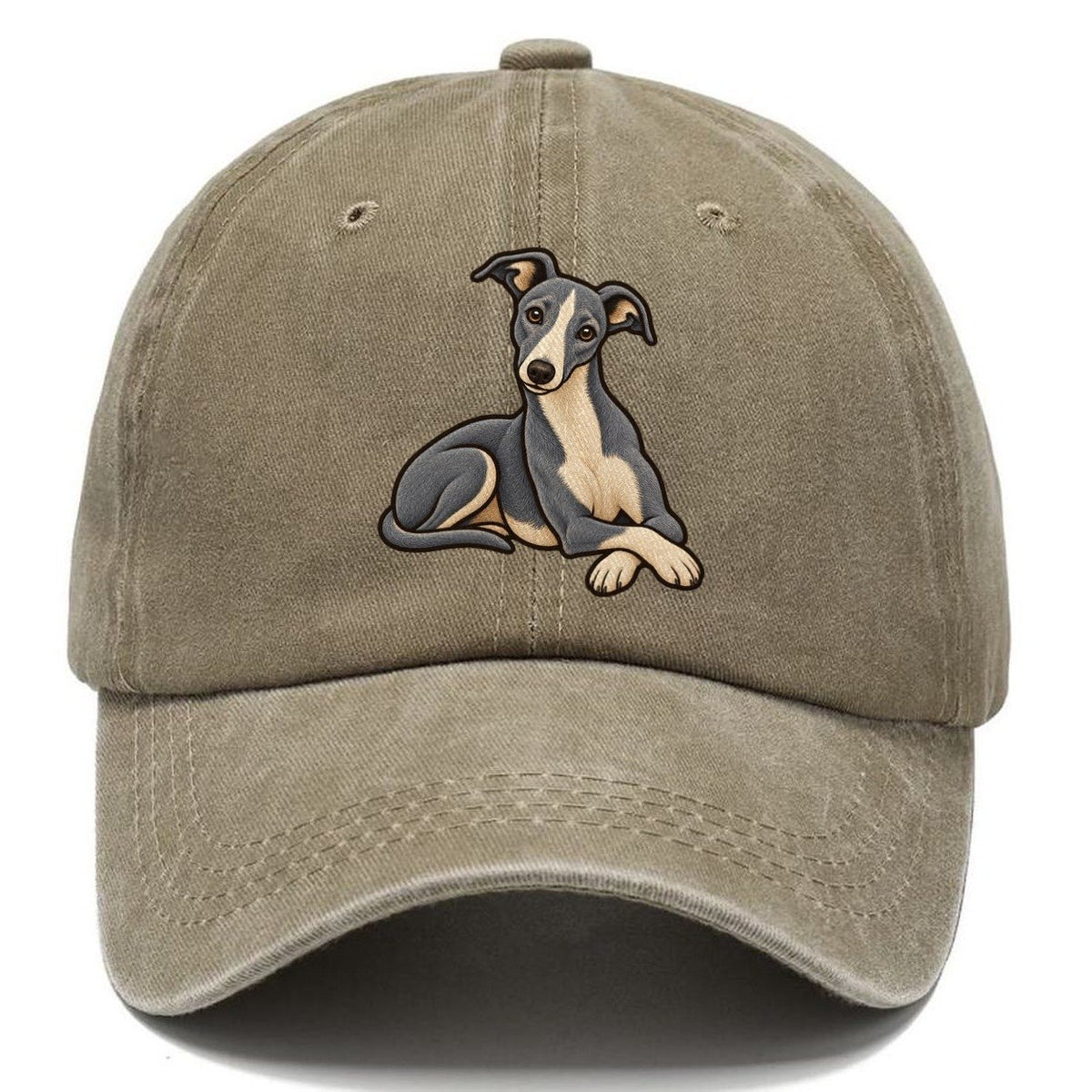 Blue Whippet Lounging Fan Favorites Classic Cap – Warm Sand
