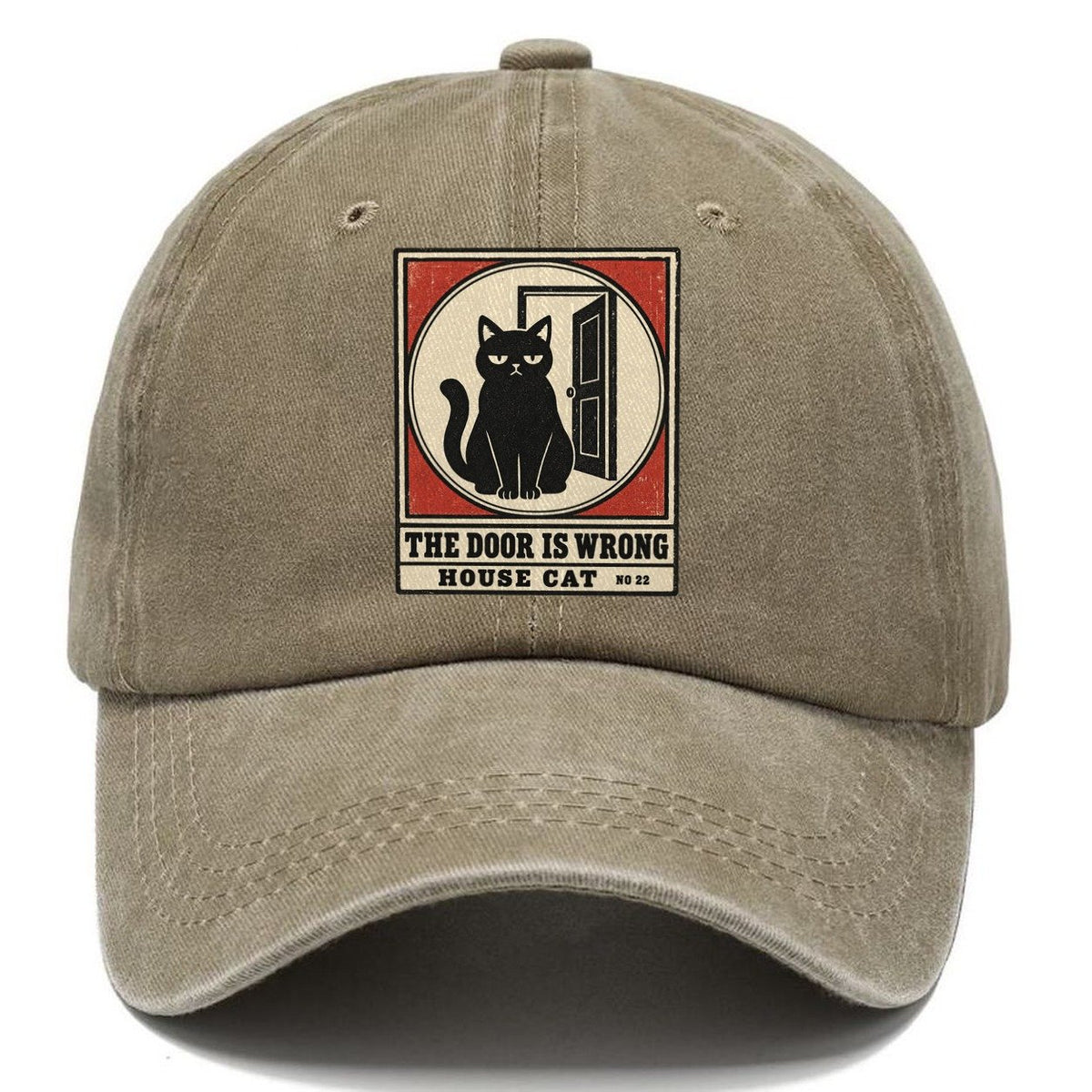The Door Is Wrong Neko Says No Classic Cap – Warm Sand