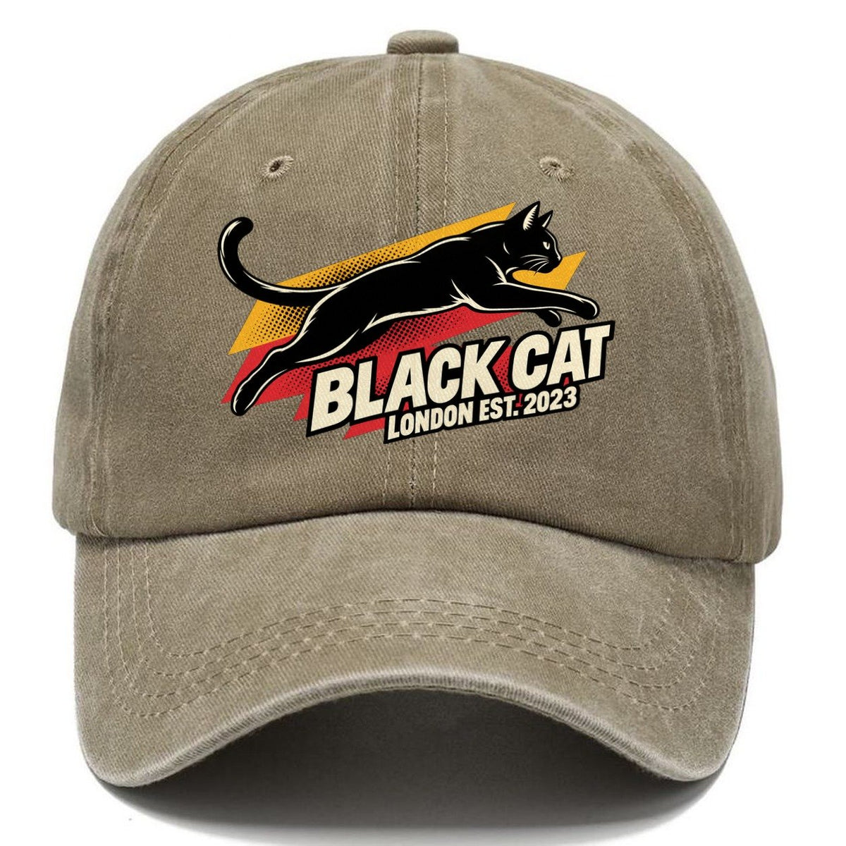 Black Cat London Pop Art Classic Cap – Warm Sand