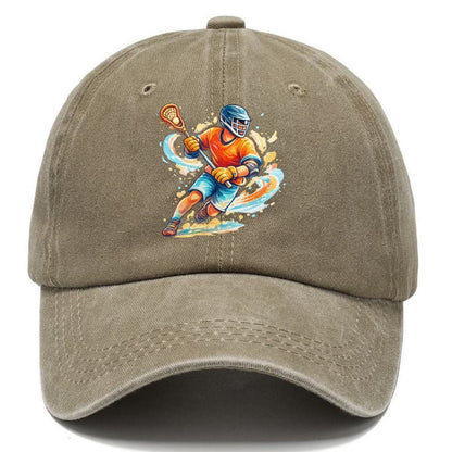 Lacrosse Player Cradling Stick Classic Cap – Warm Sand