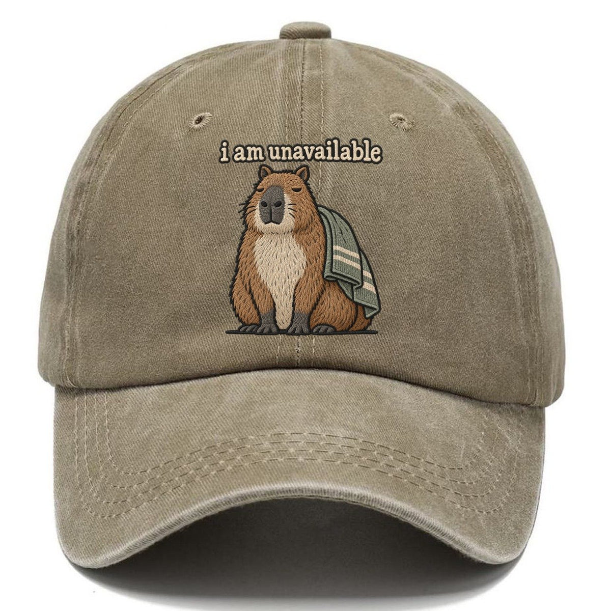 I Am Unavailable Strongly Worded Classic Cap – Warm Sand