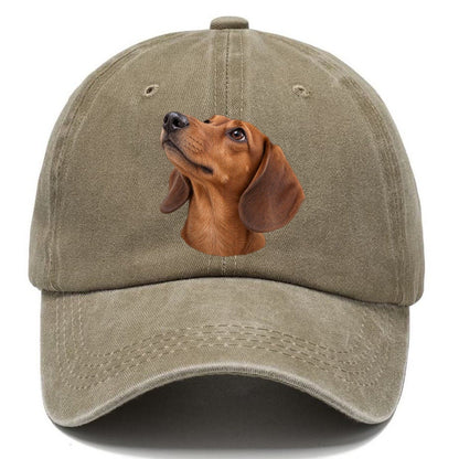 Dachshund Upturned Nose Character Club Classic Cap – Warm Sand