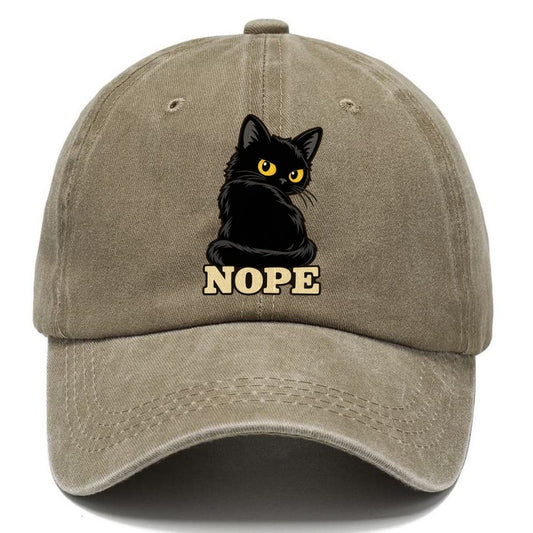 Black Cat Nope Fan Favorites Classic Cap – Warm Sand