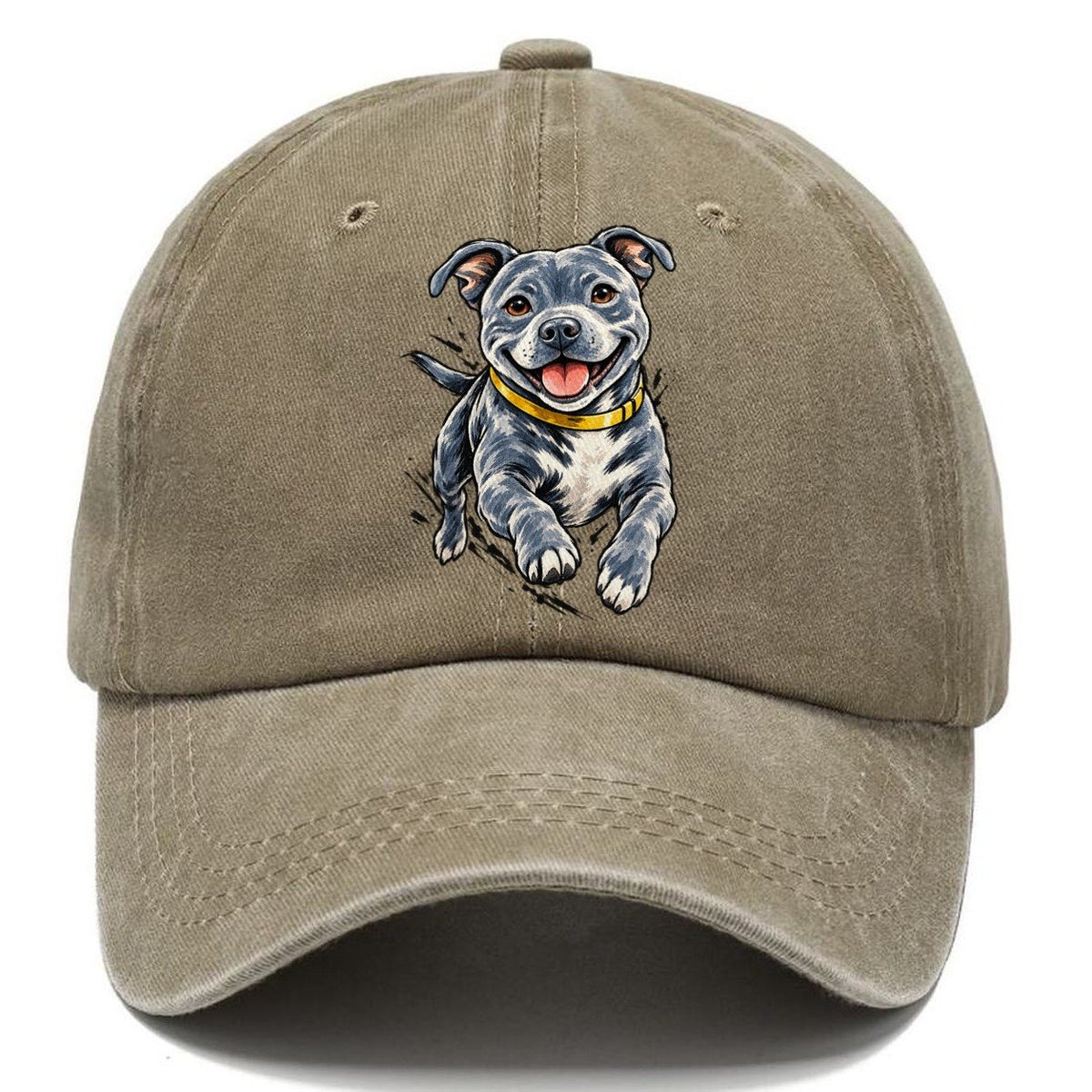 Staffordshire Bull Terrier Expressive Ink Classic Cap – Warm Sand