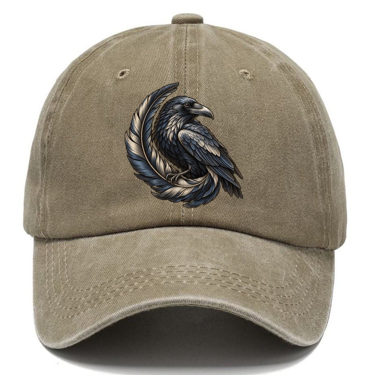 Raven Feather Spiral Everyday Originals Classic Cap – Warm Sand