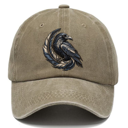 Raven Feather Spiral Everyday Originals Classic Cap – Warm Sand