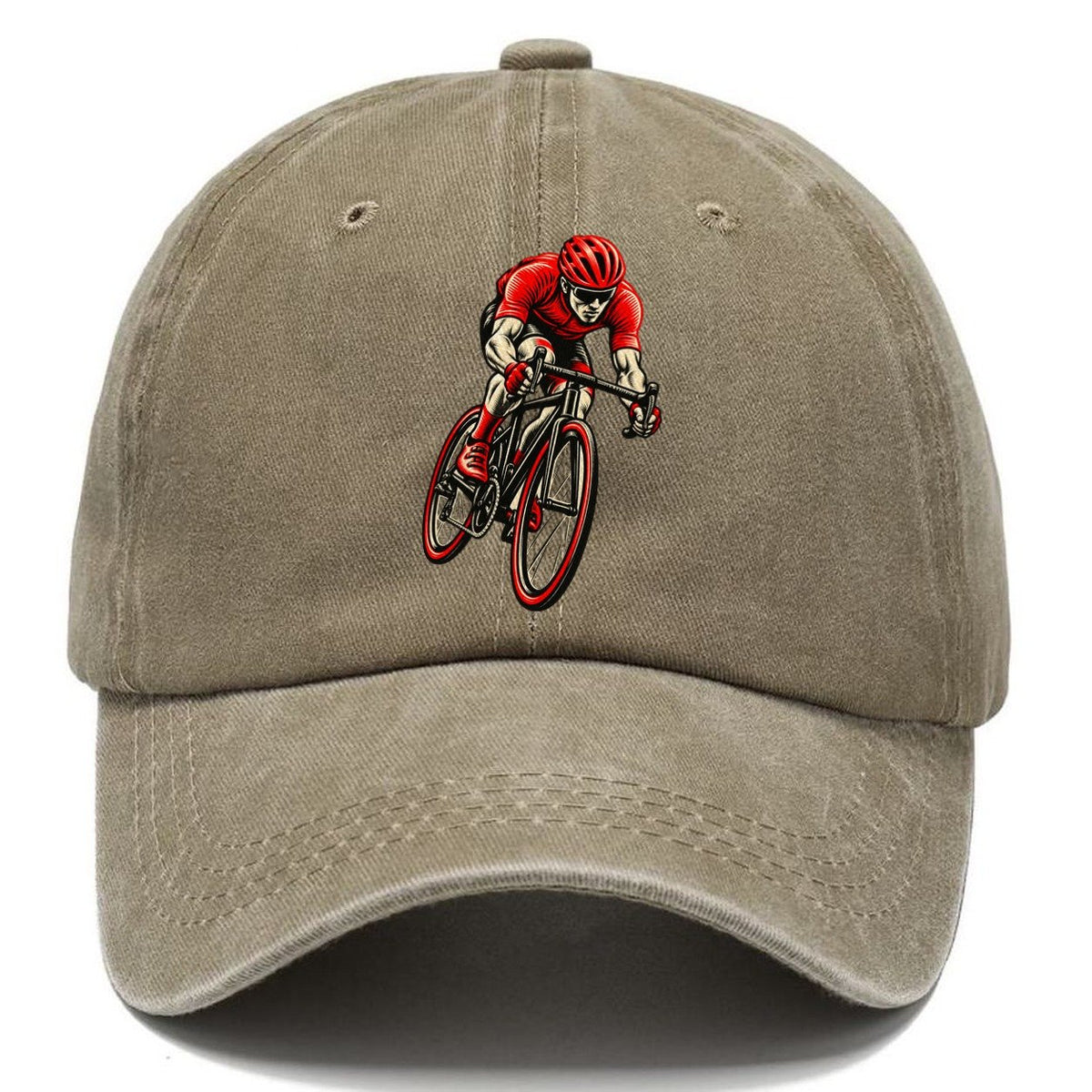 Red Racing Cyclist Classic Cap – Warm Sand