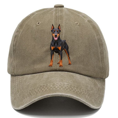 Doberman Pinscher Standing Top Breeds Classic Cap – Warm Sand