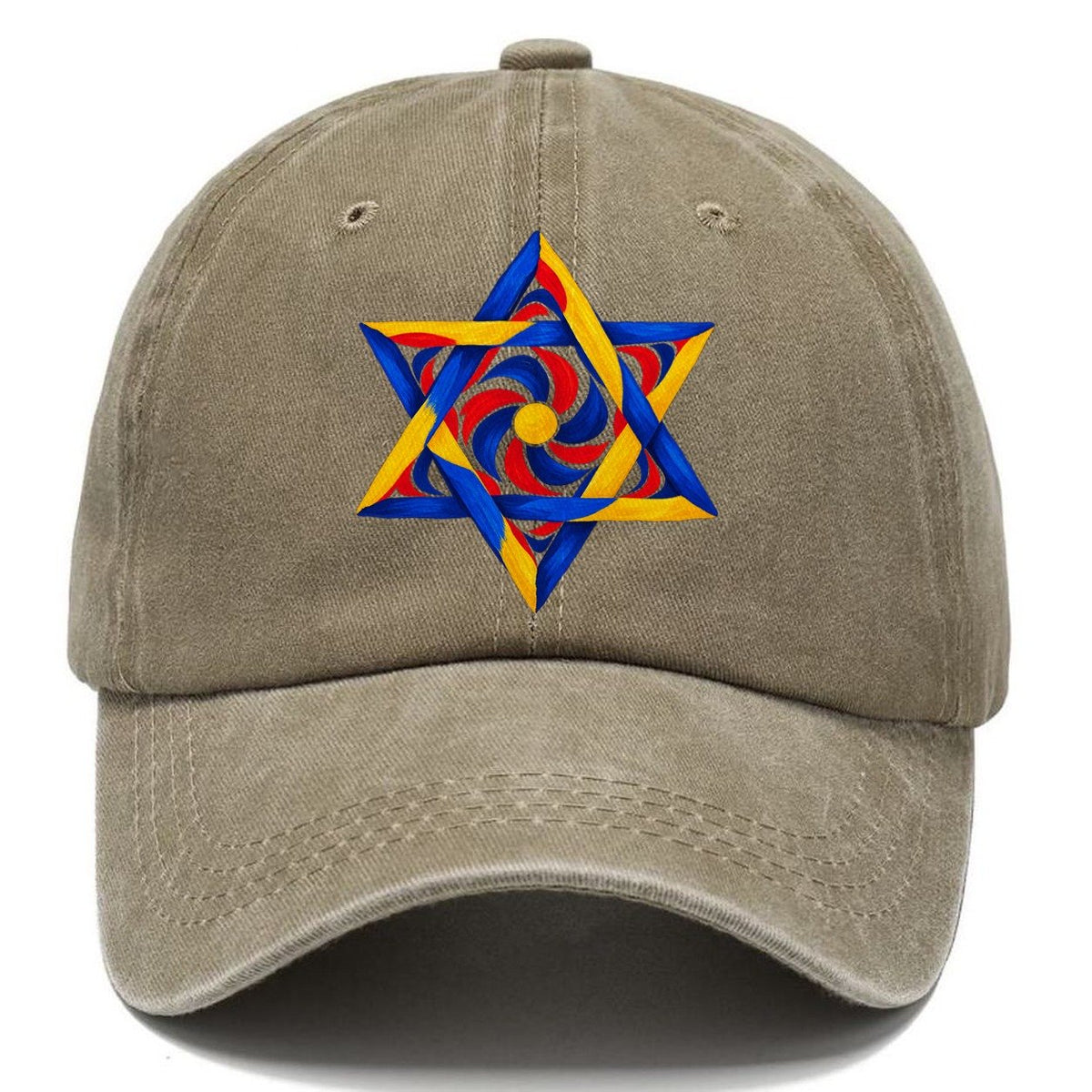 Bauhaus Geometric Star of David Classic Cap – Warm Sand