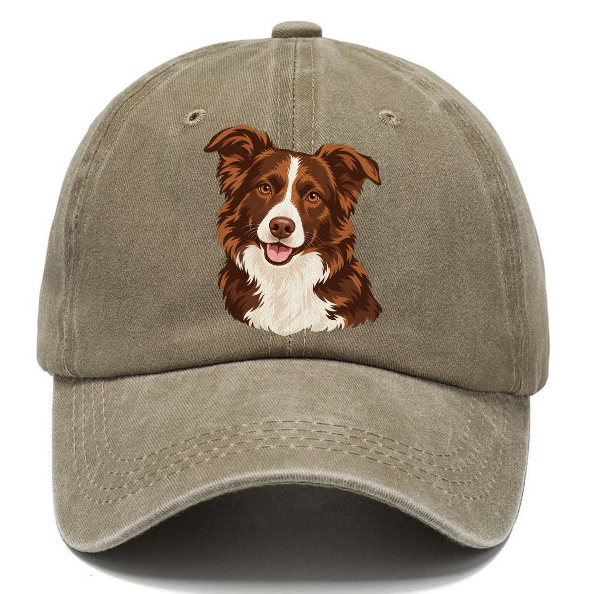 Brown and White Aussie Dog Classic Cap – Warm Sand