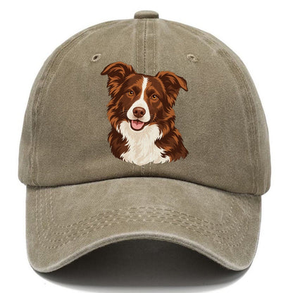 Brown and White Aussie Dog Classic Cap – Warm Sand