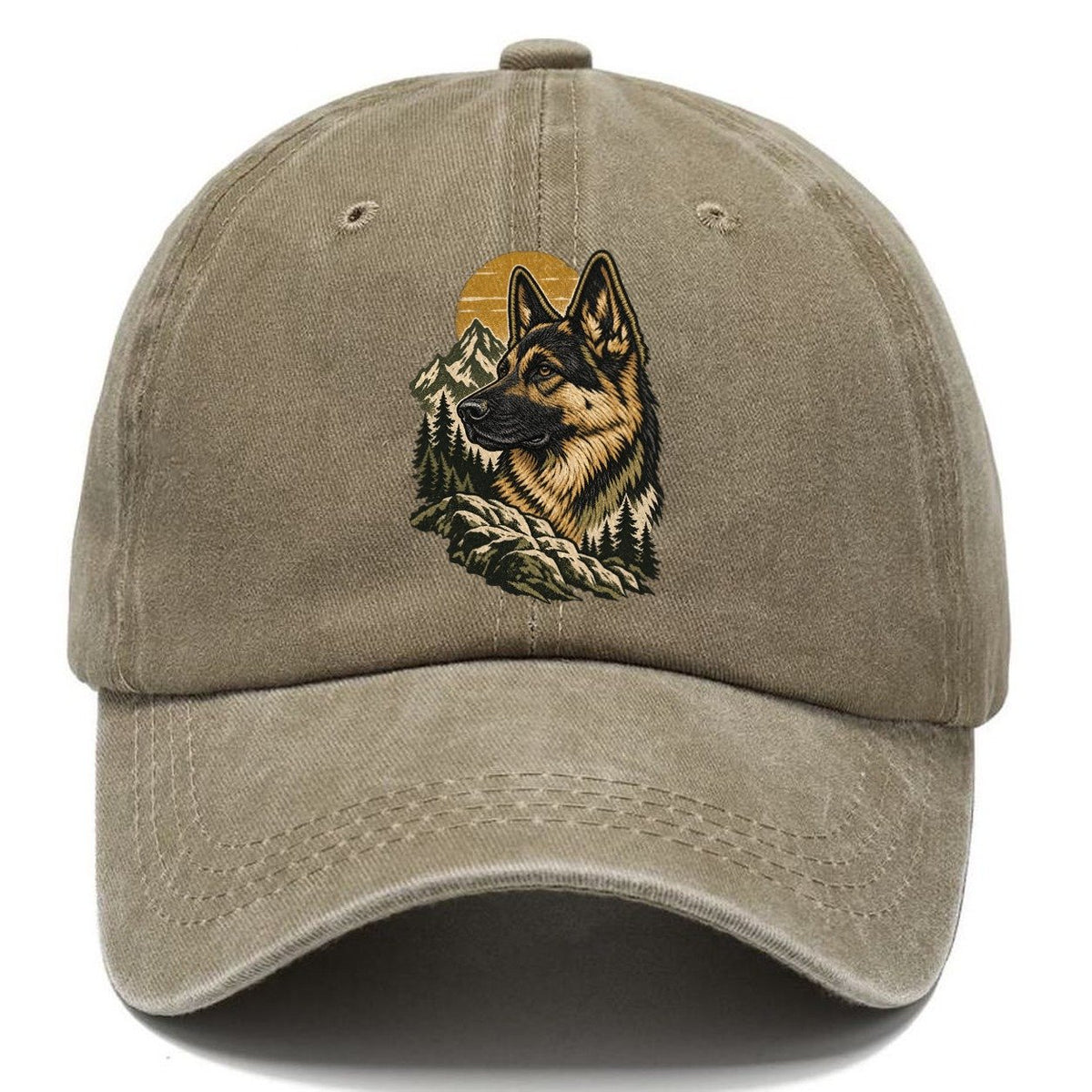 German Shepherd Mountain Sun Classic Cap – Warm Sand