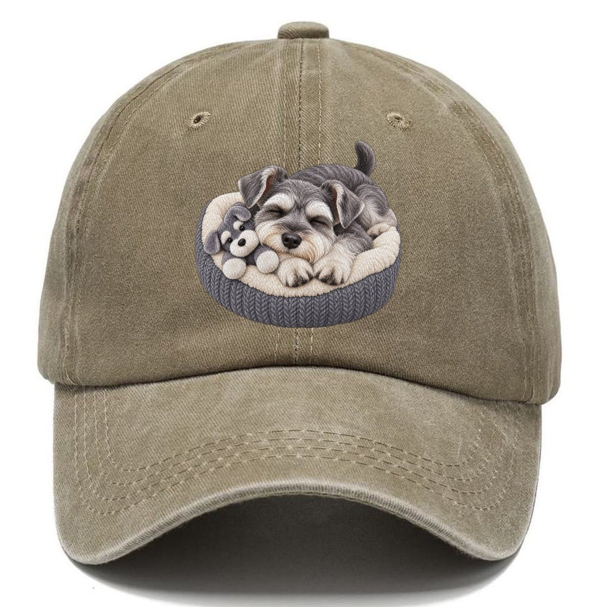 Miniature Schnauzer Silhouette Classic Cap – Warm Sand