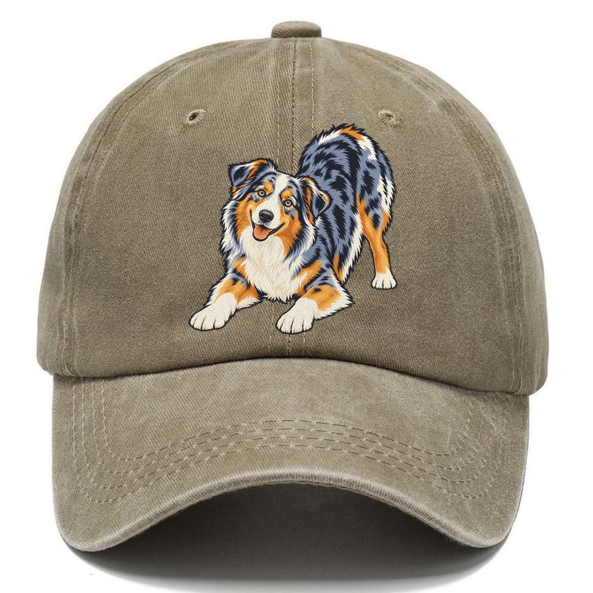 Blue Merle Australian Shepherd Classic Cap – Warm Sand