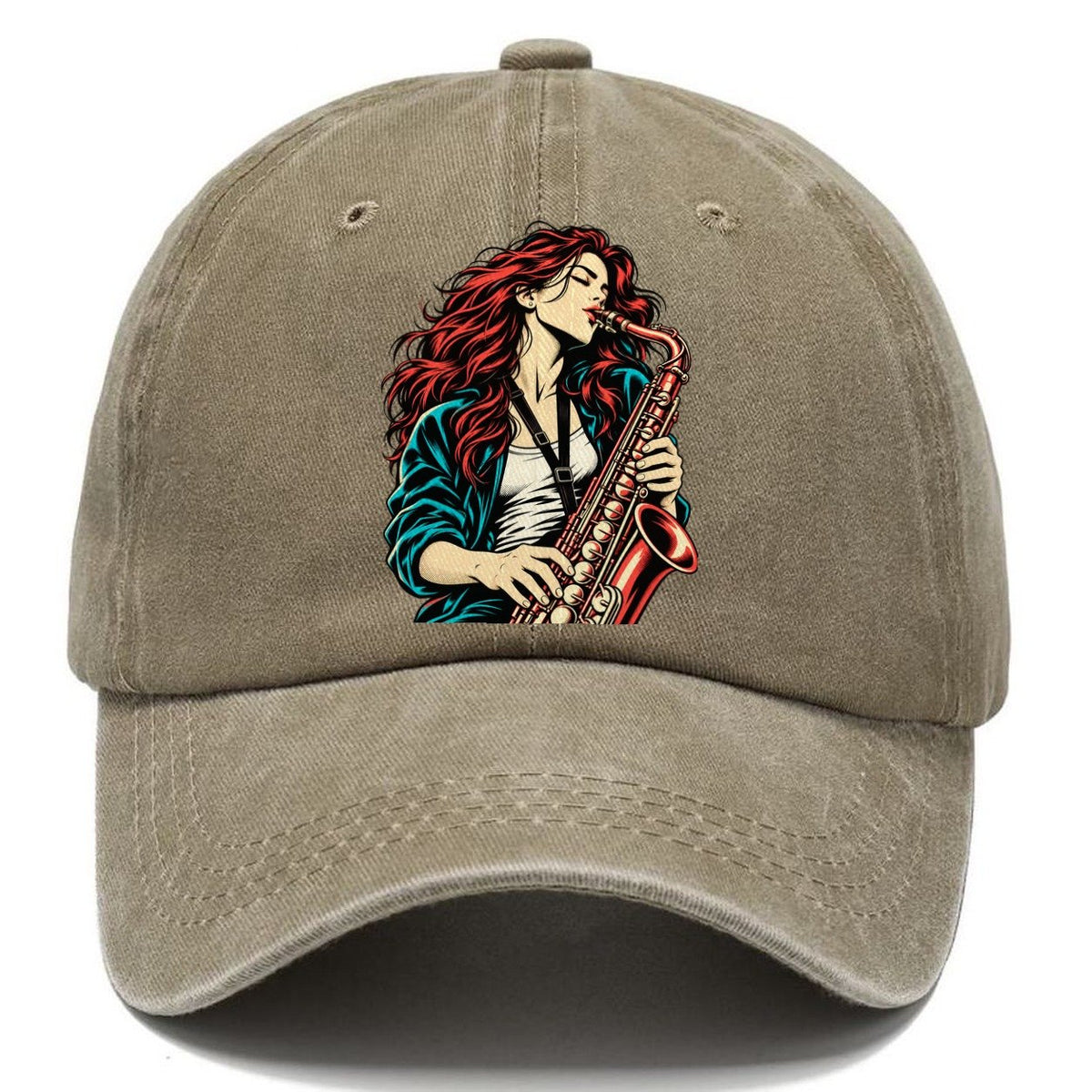 Red-Haired Saxophonist Classic Cap – Warm Sand