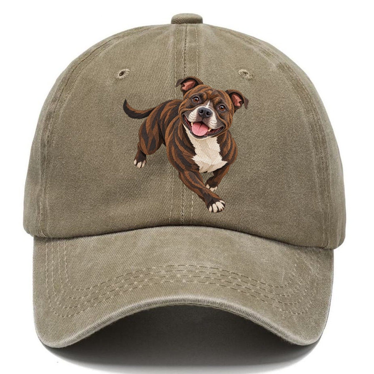 Happy Brindle Pitbull Classic Cap – Warm Sand