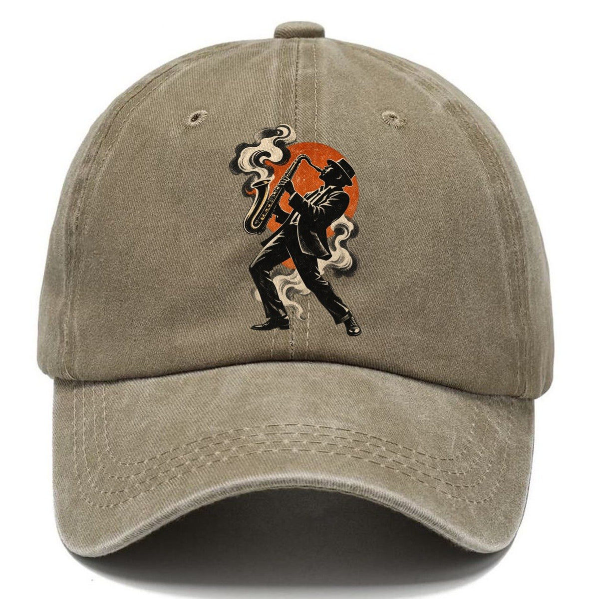 Saxophone Player in Red Moonlight Classic Cap – Warm Sand