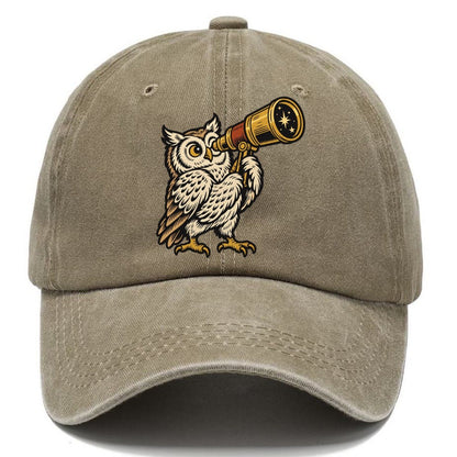 Owl Stargazing Guide Sundown Familiars Classic Cap – Warm Sand