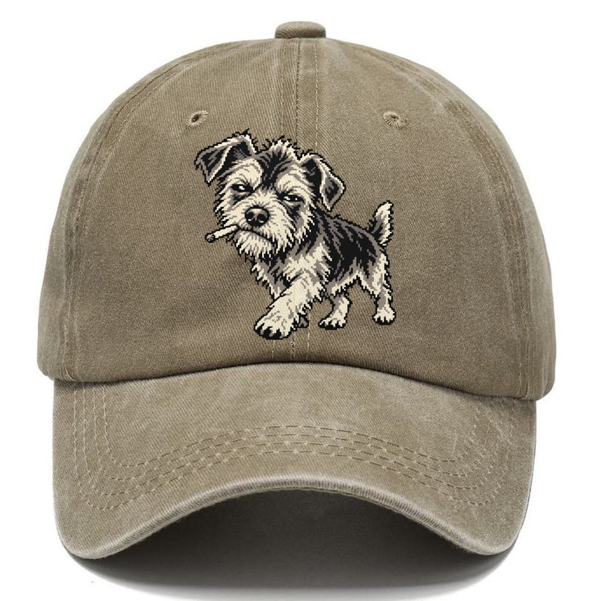 Scruffy Dog with Cigarette Classic Cap – Warm Sand