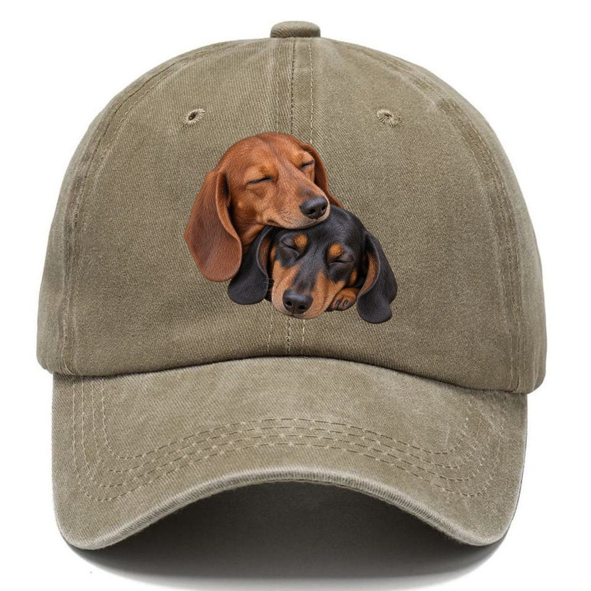 Dachshund Sleeping Pair Character Club Classic Cap – Warm Sand