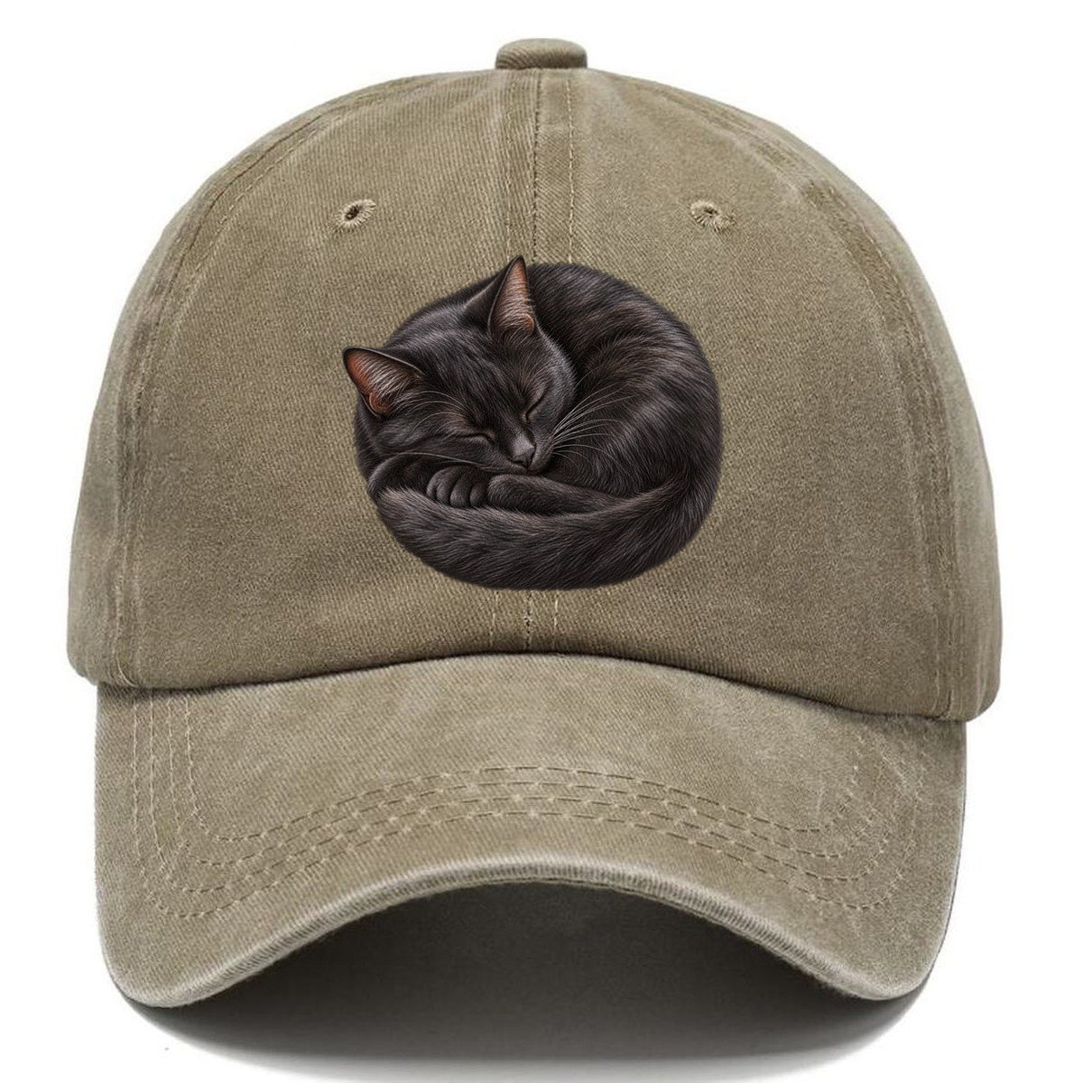 Black Cat Tail Crescent Nap Pastimes Companions Classic Cap – Warm Sand