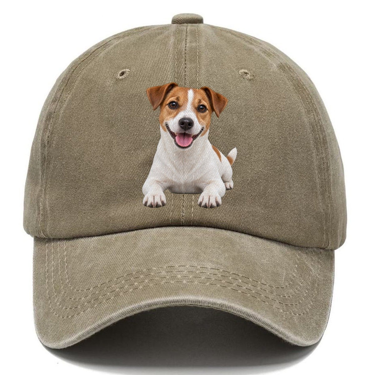 Jack Russell Terrier Lying Down Top Breeds Classic Cap – Warm Sand