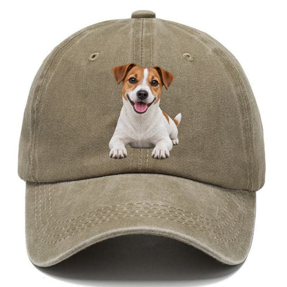 Jack Russell Terrier Lying Down Top Breeds Classic Cap – Warm Sand