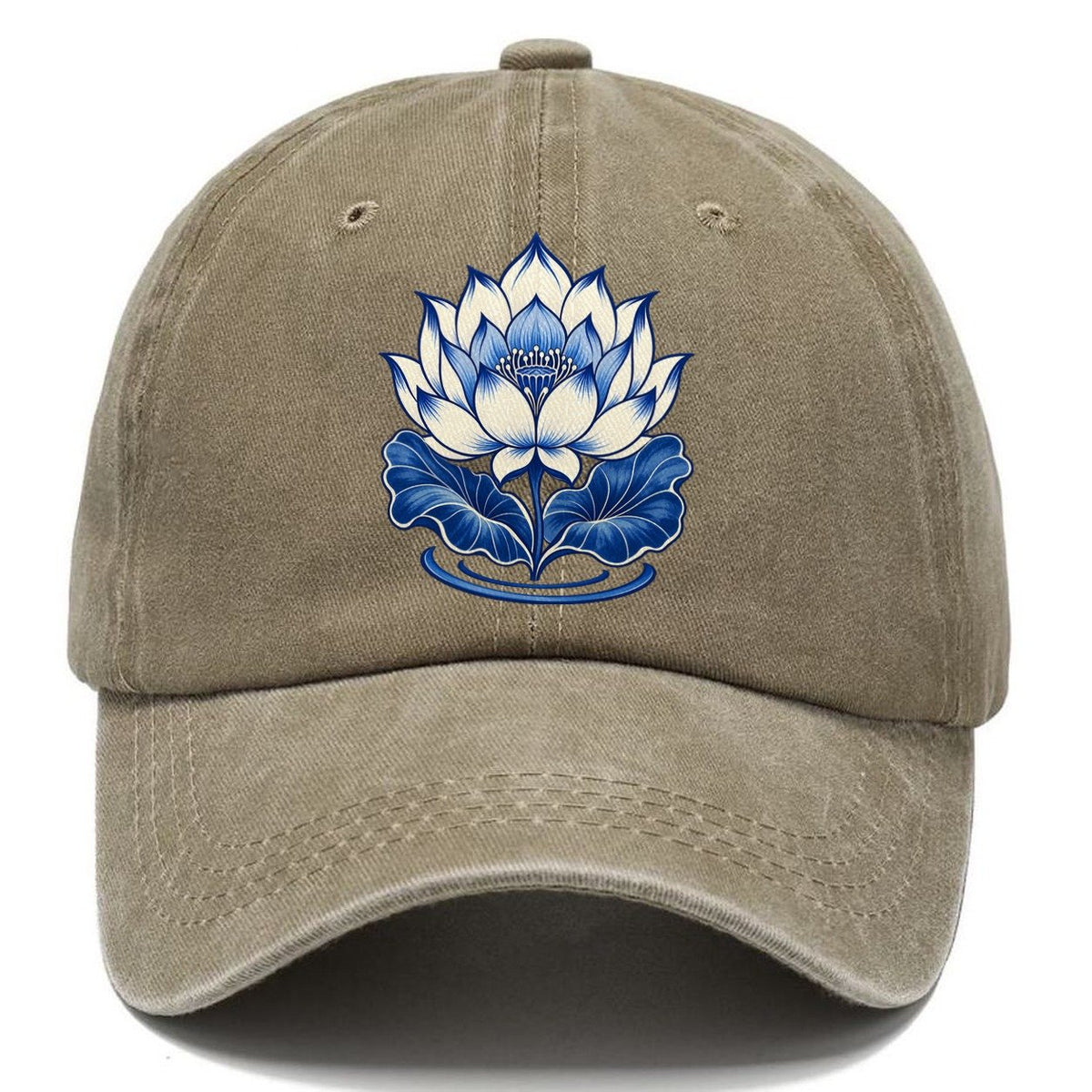 Lotus In Blue Quiet Wards Heritage Classic Cap – Warm Sand