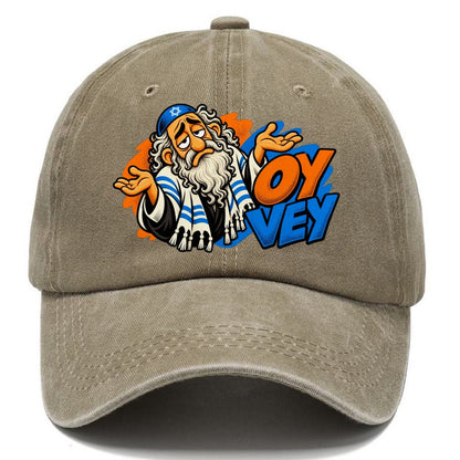 Oy Vey Drama Judaism Heritage Pop Art Classic Cap – Warm Sand