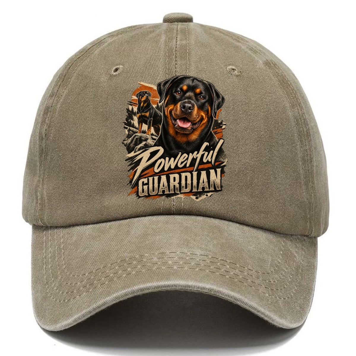 Powerful Guardian Rottweiler Classic Cap – Warm Sand