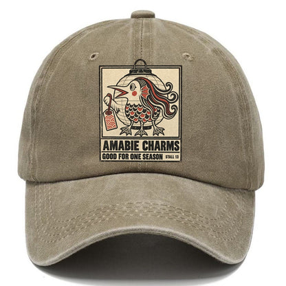 Amabie Charms Yokai Night Market Classic Cap – Warm Sand