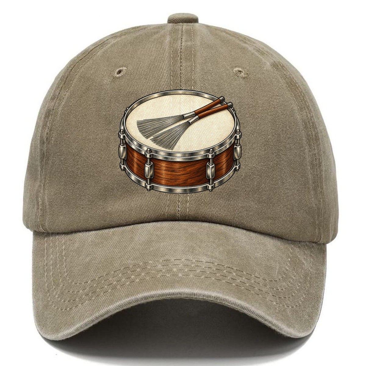 Snare With Resting Brushes Pastimes Companions Classic Cap – Warm Sand