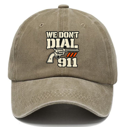 Utility Stencil We Don't Dial 911 Classic Cap – Warm Sand