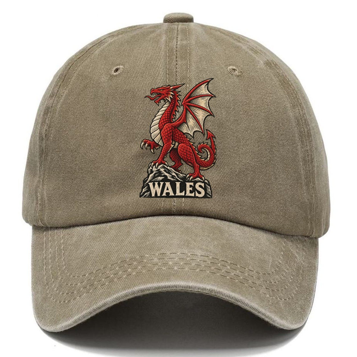 Wales Red Dragon Classic Cap – Warm Sand