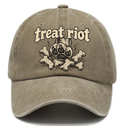 One Raised Dog Paw Above A Tumbling Scatter Of Bone Shaped Biscuits Bark For Me Classic Cap – Warm Sand