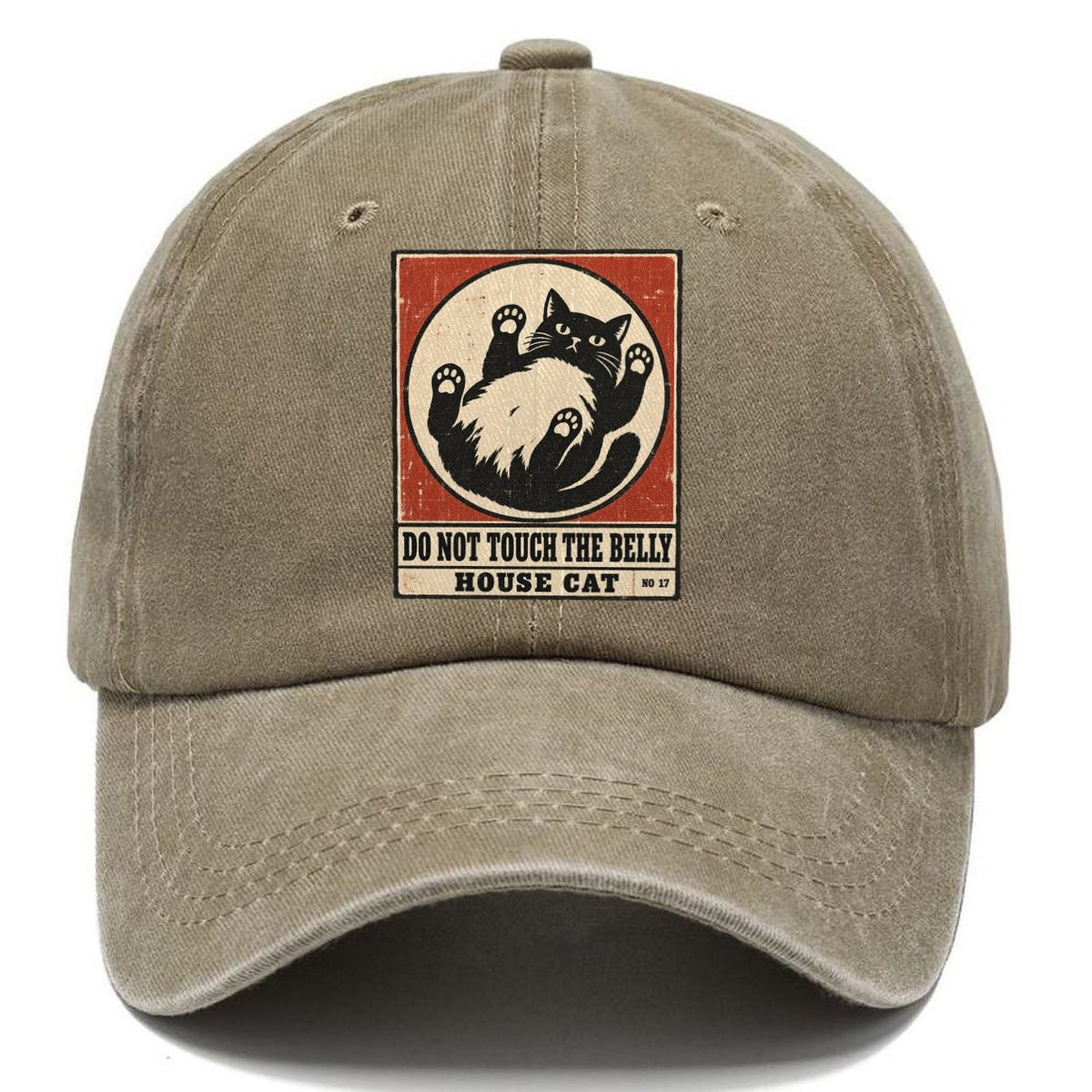 Do Not Touch The Belly Neko Says No Classic Cap – Warm Sand