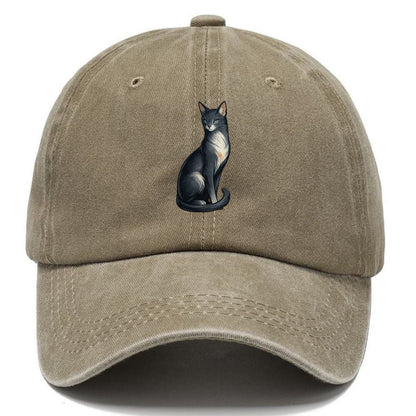 Blue-Eyed Gray Cat Classic Cap – Warm Sand