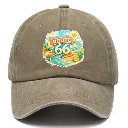 Route 66 Highway Shield Classic Cap – Warm Sand
