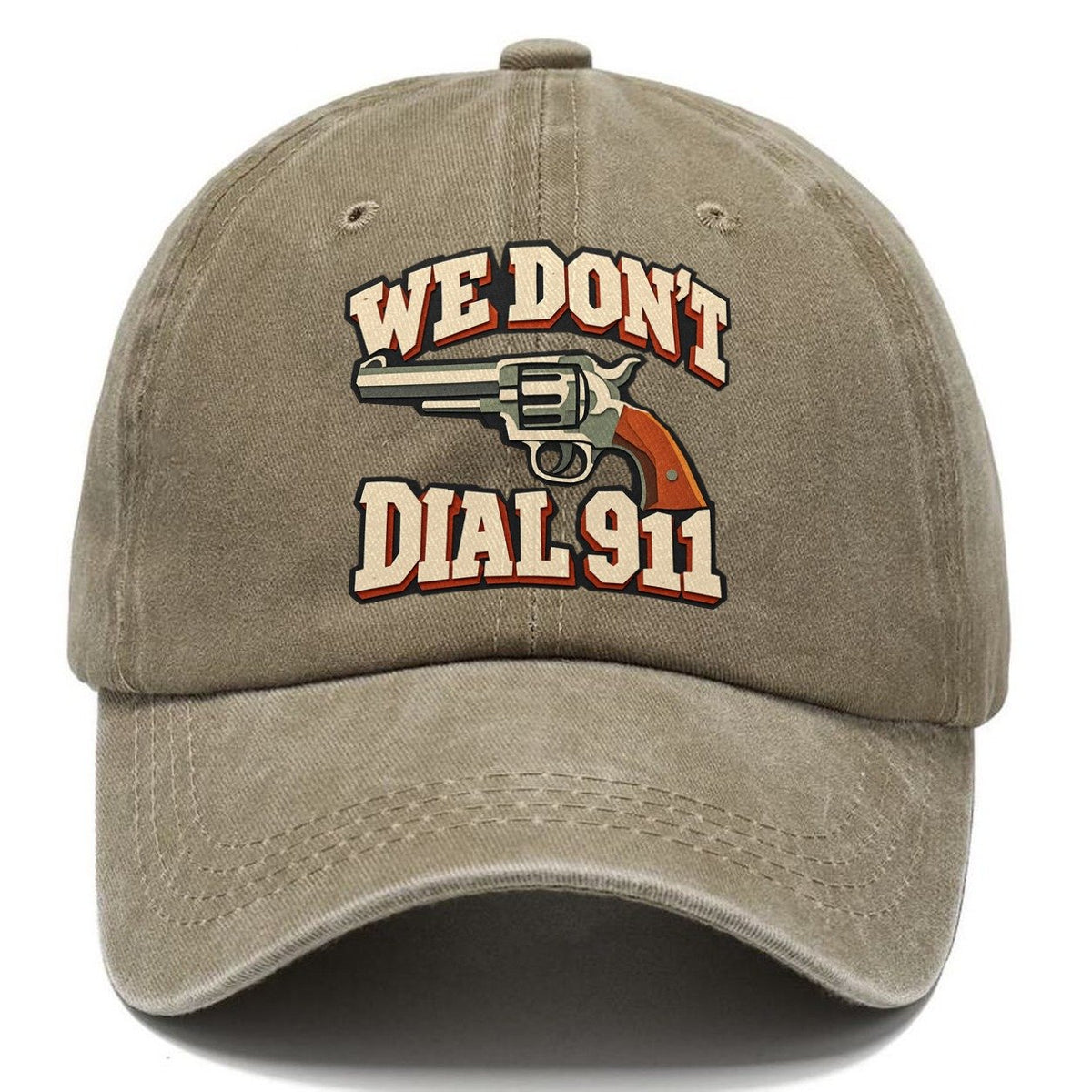 Layered Paper Cut We Don't Dial 911 Classic Cap – Warm Sand