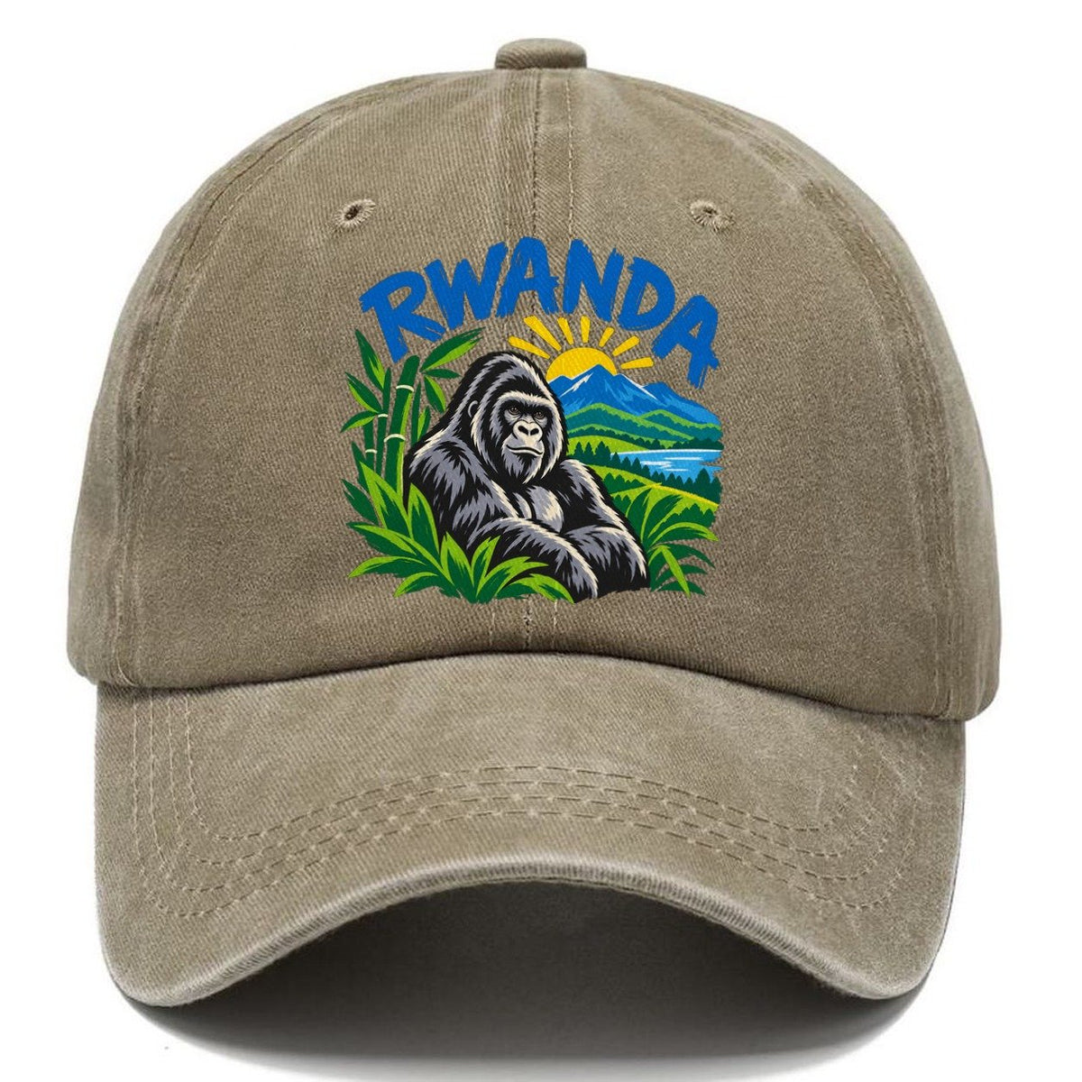 Rwanda Retro Badge Logo Classic Cap – Warm Sand