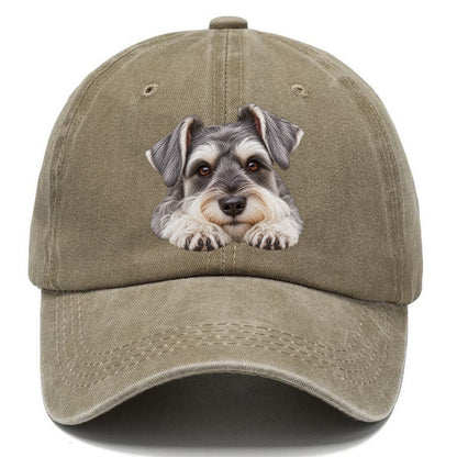 Schnauzer Chin On Paws Character Club Classic Cap – Warm Sand