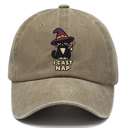 Black Cat Witch Weary Court Classic Cap – Warm Sand