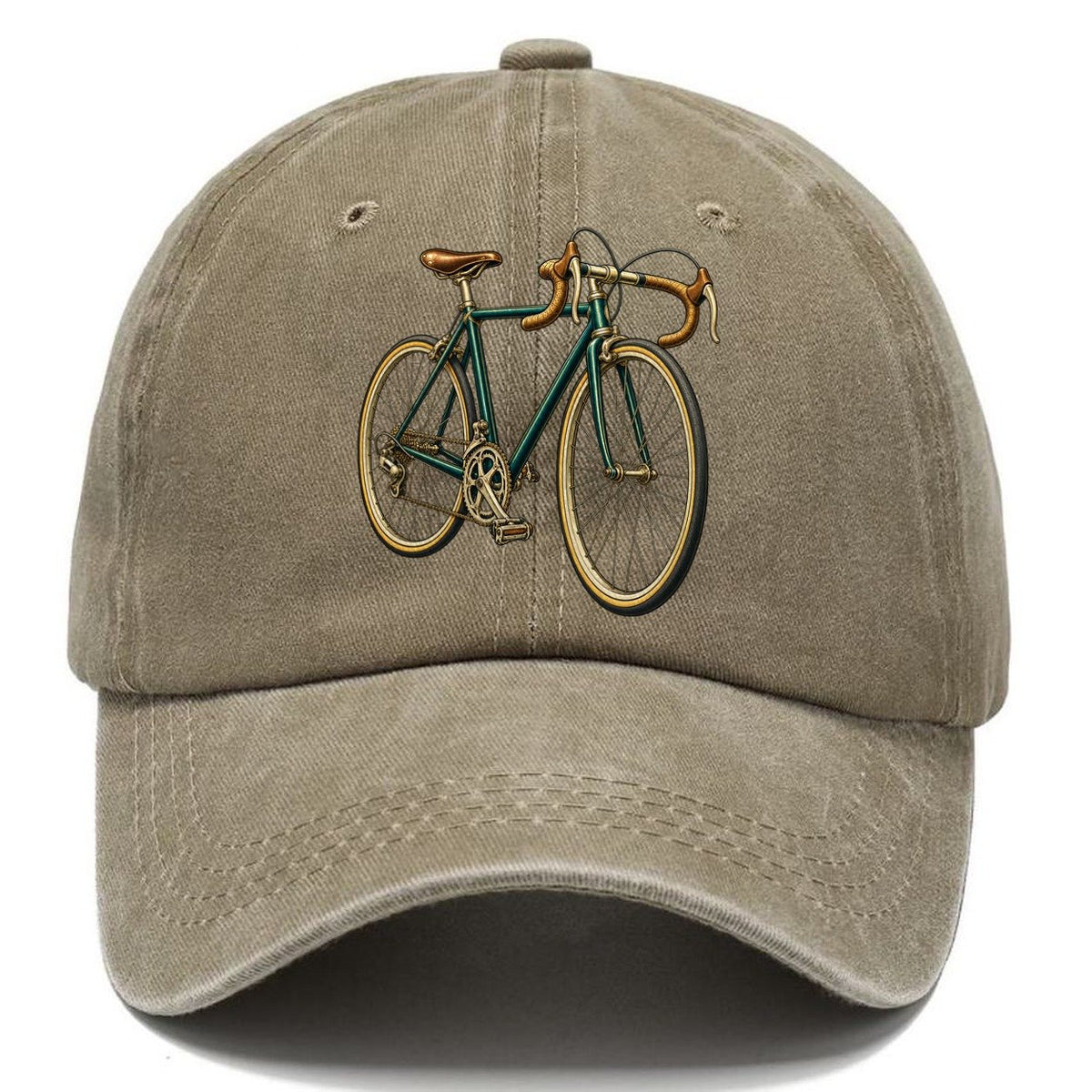 Road Bicycle Front Turn Pastimes Companions Classic Cap – Warm Sand