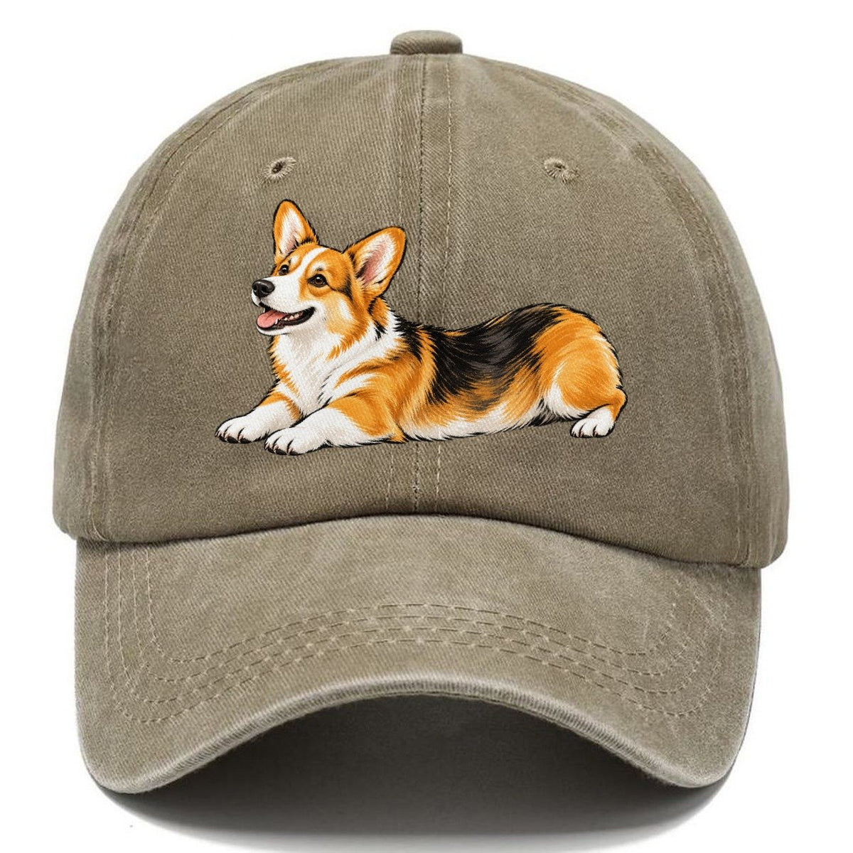 Lying Corgi Classic Cap – Warm Sand